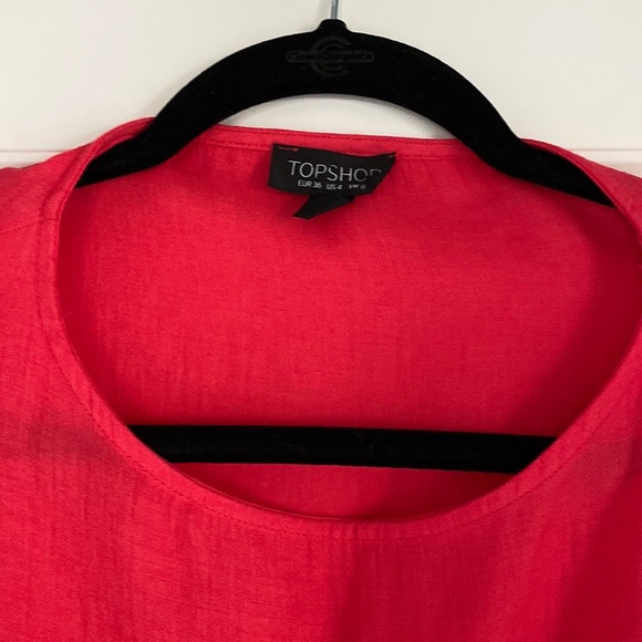 TopShop Red Tie Front Blouse - Picture 4 of 5